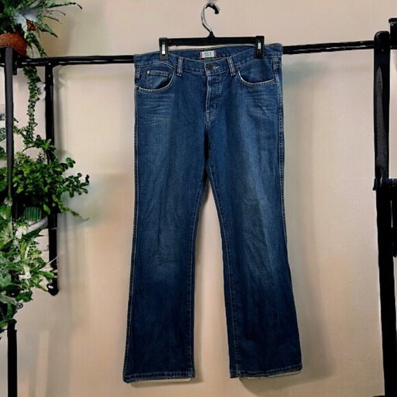 Tilt womens junior 11 Boy cut Medium Wash Wide Leg Jeans boho winter fall fray - Picture 1 of 10